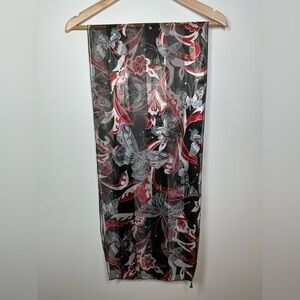 RED Black and Silver Butterfly Fashion‎ Scarf